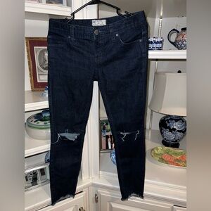 Like new Free People Dark Blue Distressed Skinny Jeans